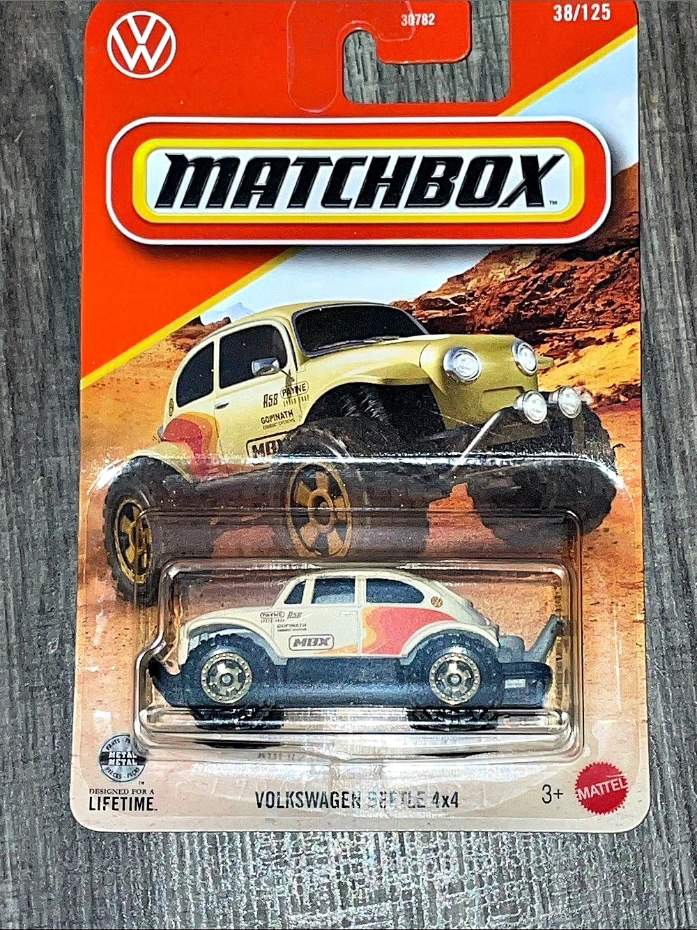 Matchbox Volkswagen Beetle 4x4 Die-Cast Car Cream & Orange NWT